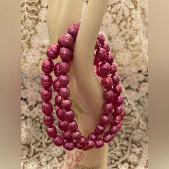 PINK Pearl Bracelet Set stretch Bracelets. Excellent quality GORGEOUS - Picture 1 of 5